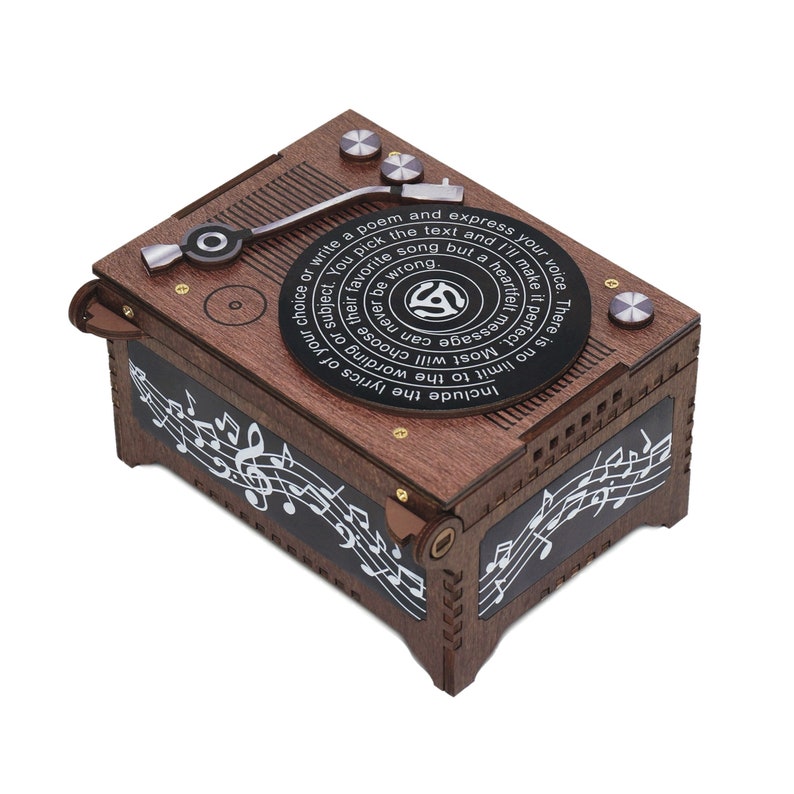 Record Player Music Box, Custom Song & Lyrics, Your Photo Inside image 8