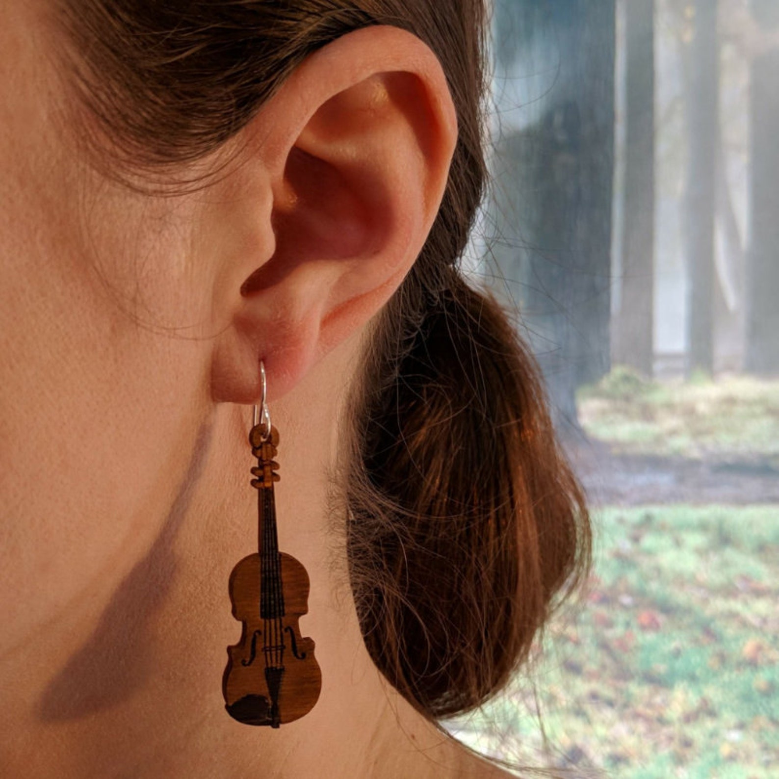 Fiddle Earrings Violin Earrings Music Inspired Earrings Etsy