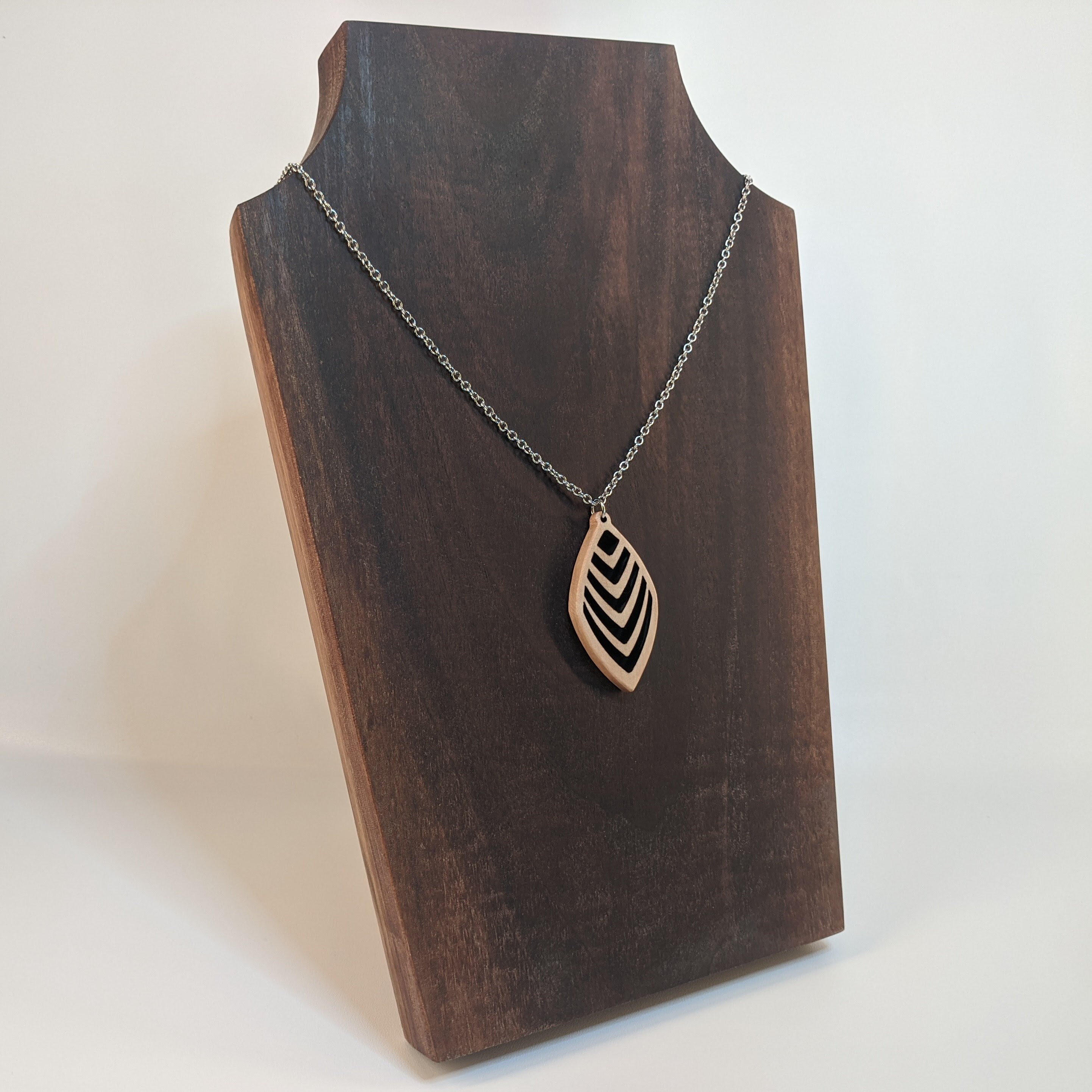 Chevron Diamond Wood Necklace - Etsy 