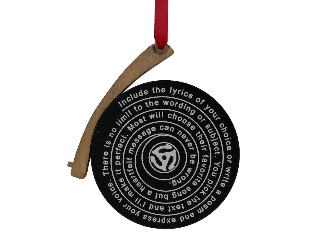 Personalized Song Lyrics Ornament, Vinyl Record Gift, Christmas