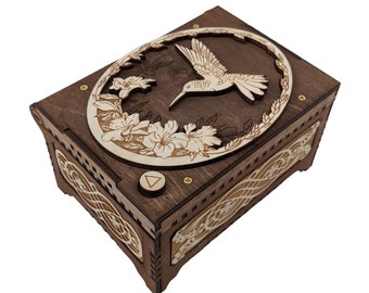 Hummingbird Custom Music Box, Choose Your Song, Your Photo Inside