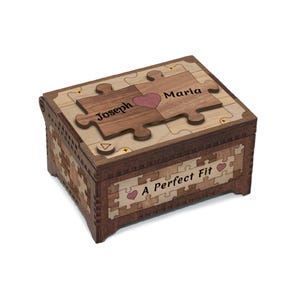 Personalized Puzzle Piece Music Box: Custom Song, Photo Gift
