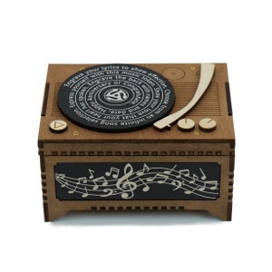 Record Player Music Box, Custom Song & Lyrics, Your Photo Inside image 6