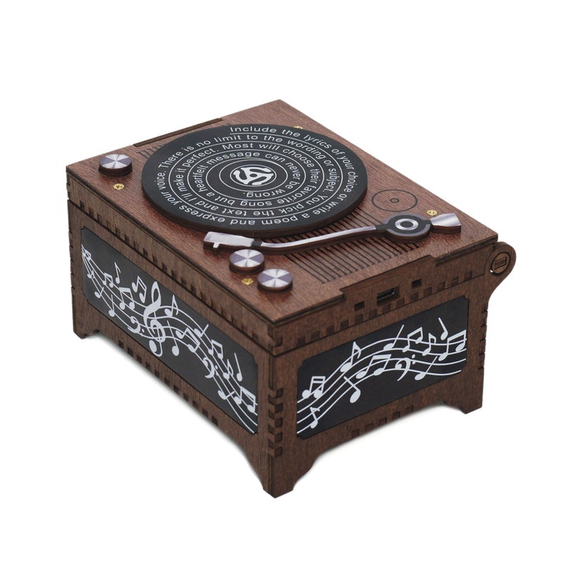 Record Player Music Box, Custom Song & Lyrics, Your Photo Inside image 7