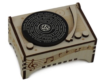 Keepsake Box, Personalize With Any Song Lyrics, Looks Like a Vintage Vinyl Record Player