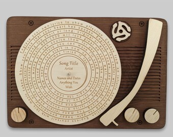 Personalized Song Lyric Vinyl Record Art Wall Hanging
