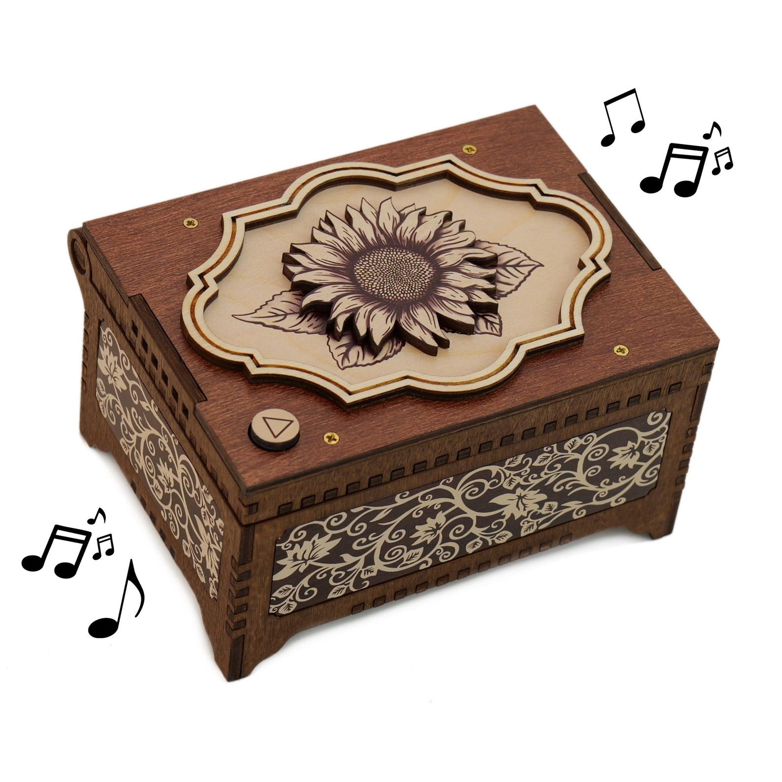 Incredible Graduation Cap with Diploma Wood Inlay Music Box
