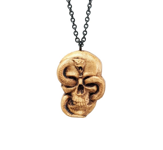Skull and Snake pendant necklace