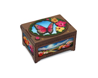 Custom Butterfly Music Box: Personalized Photo, Song (MP3)