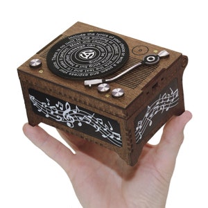 Record Player Music Box, Custom Song & Lyrics, Your Photo Inside image 9