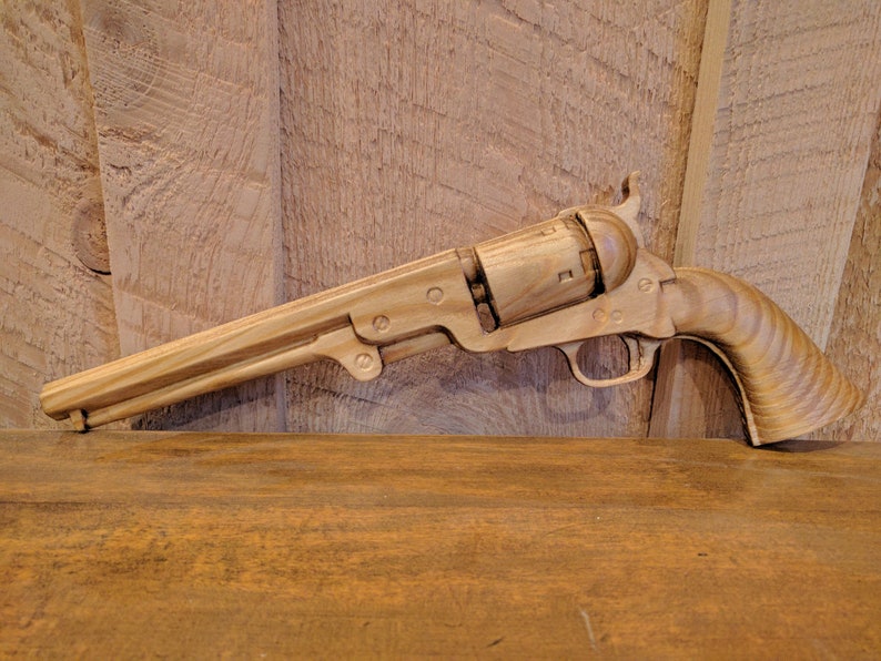 Wood Gun Wooden Colt 1851 Navy Revolver Gun Replica Firearm Etsy