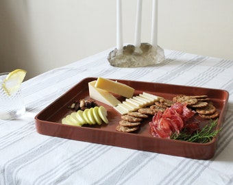 Handmade 14" Terracotta Serving Tray | Large Ceramic Rectangle Serving Platter