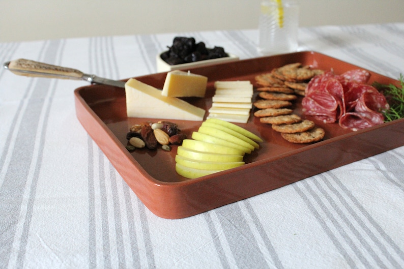 Handmade 14 Terracotta Serving Tray Large Ceramic Rectangle Serving Platter image 3