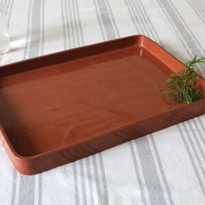 Handmade 14 Terracotta Serving Tray Large Ceramic Rectangle Serving Platter image 2