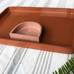 Handmade 14 Terracotta Serving Tray Large Ceramic Rectangle Serving Platter image 9