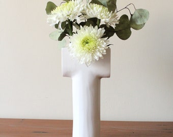 T Shape Ceramic Vase: Personalized Handmade Home Decor