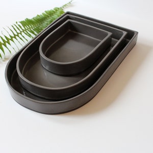 Ceramic Nesting Trays Set of 3 Warm Gray image 2