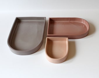 Ceramic Nesting Trays | Set of 3 | Lavender - Pink - Peach