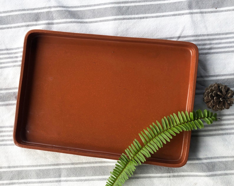 Handmade 14 Terracotta Serving Tray Large Ceramic Rectangle Serving Platter image 6