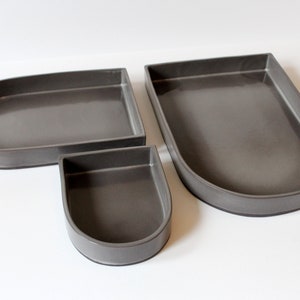 Ceramic Nesting Trays Set of 3 Warm Gray image 5