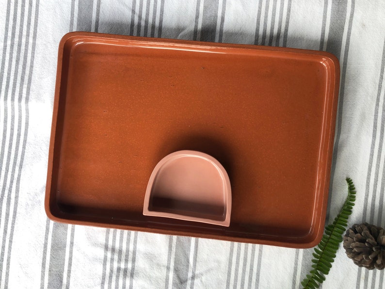 Handmade 14 Terracotta Serving Tray Large Ceramic Rectangle Serving Platter image 10