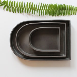 Ceramic Nesting Trays Set of 3 Warm Gray image 10