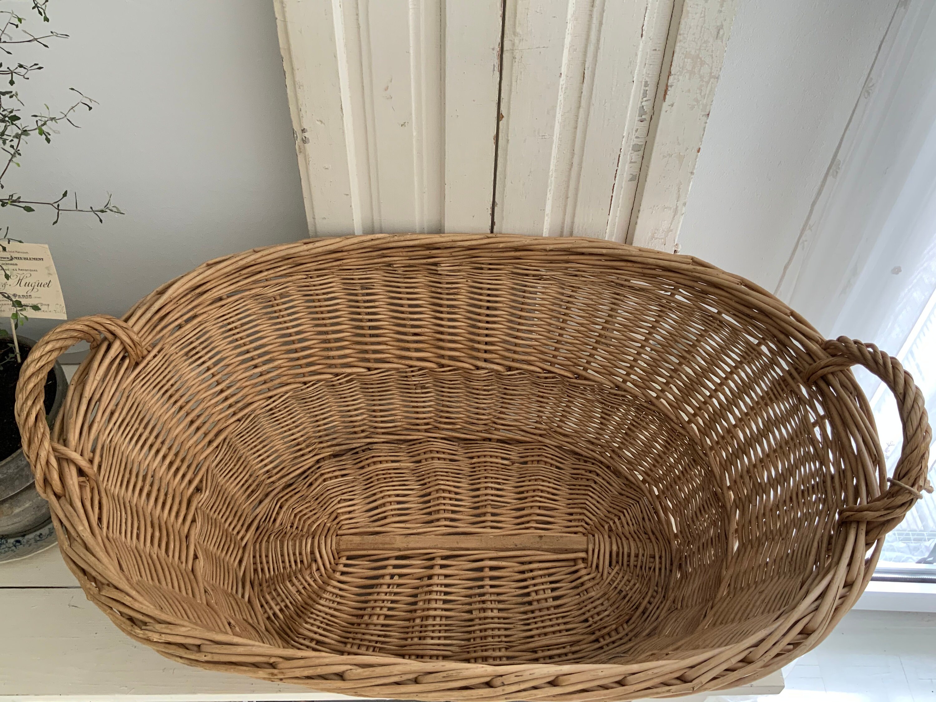 Großer schöner Weidenkorb Wäschekorb geflochten 0val alt antik | Etsy