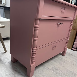 Antique chest of drawers old pink shabby vintage brocante country house farmhouse refurbished image 2