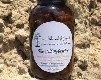 Dr Sebi inspired - Sea Moss and Bladderwrack w/Burdock Root -100% Organic.. 100 Caps.
