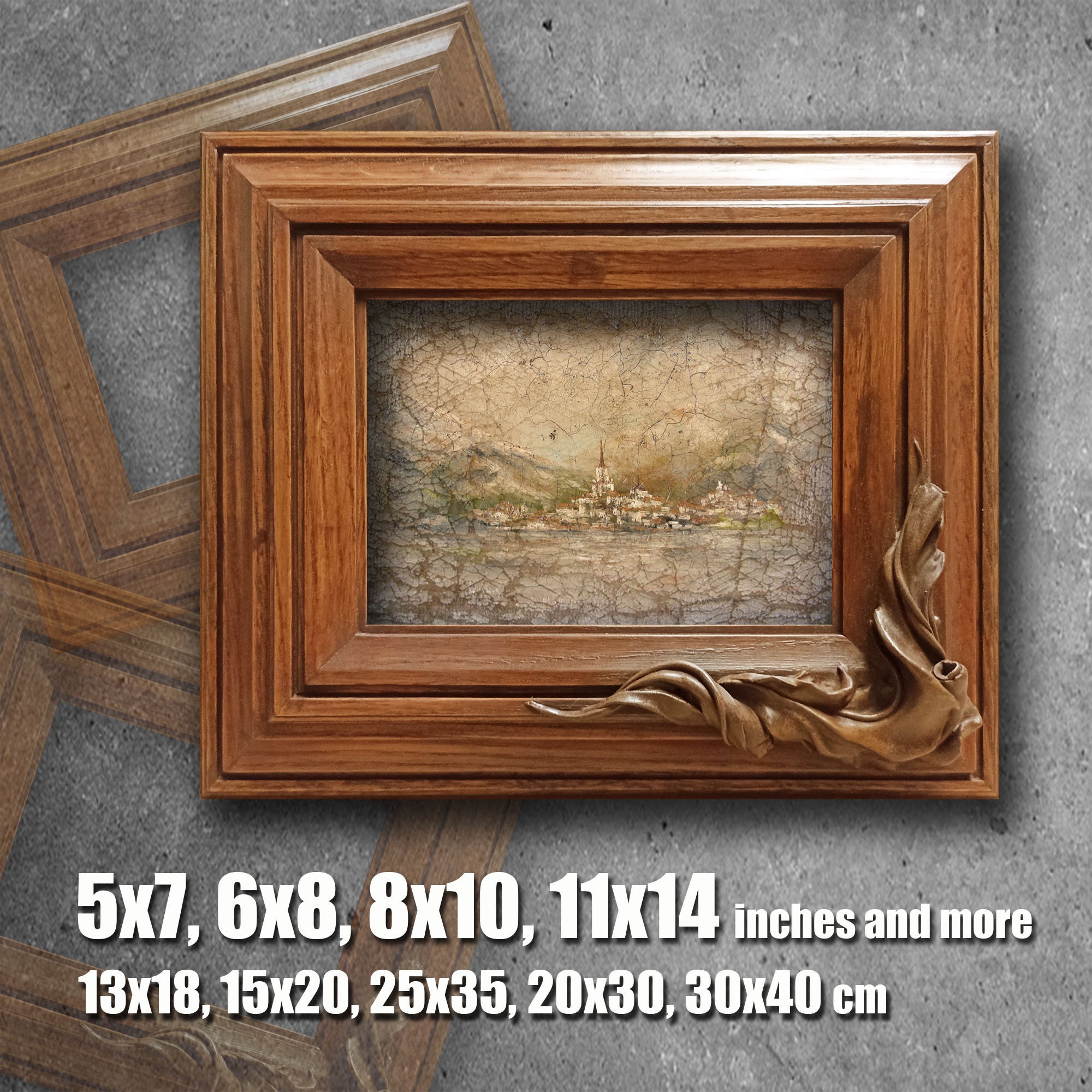 Cornice portafoto Magnolia - Design Floreale in Resina - Dimensioni 29