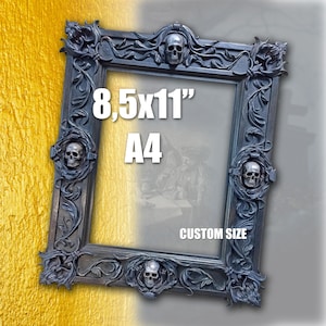 Gothic style frame 8,5x11&quot;. Photo frame A4. Custom size.