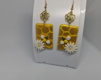 Honeycomb Bee Dangles