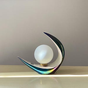 Mid century lamp by VERCERAM France, vintage table light, 1960s modernist space age lighting