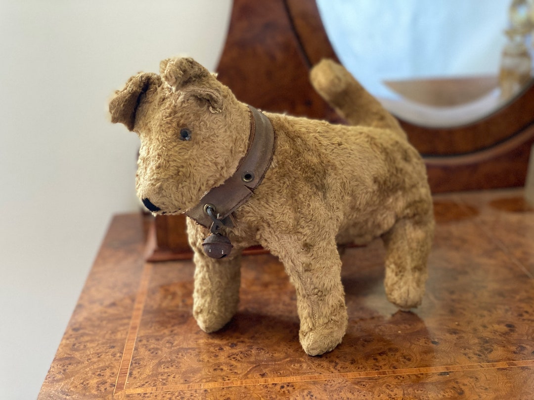 Antique Stuffed Toy Dog Mastiff 1920s 10 Inches Glass Eyes Etsy