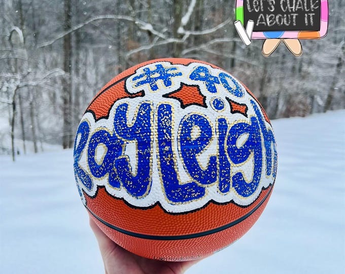 Painted Basketall - hand painted, senior night basketball, basketball gift, keepsake gift, sports ball