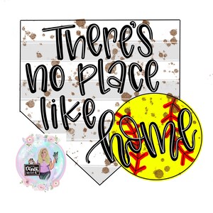 TEMPLATE: softball door hanger template, softball door hanger, baseball door hanger, no place like home, spring door hanger template