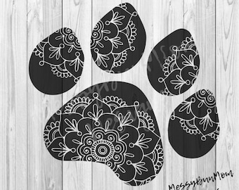 Download Mandala Dog Paw Svg Etsy