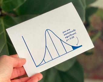 Eres estadísticamente significativo, tarjeta de felicitación matemática, personalizable, personalizada