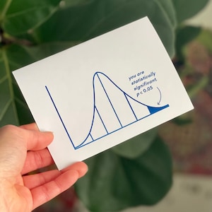 You are statistically significant, math greeting card, customizable, personalized Blue