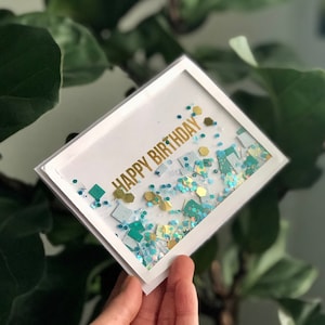 Set of 3 Customizable Birthday Pastel Rainbow Shaker Card, Birthday Gift, Blank Card