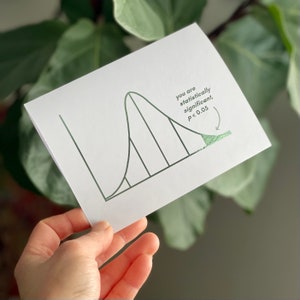 You are statistically significant, math greeting card, customizable, personalized Light green