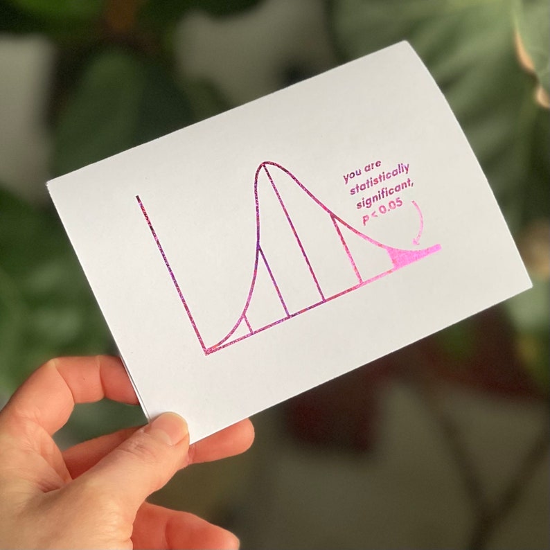 You are statistically significant, math greeting card, customizable, personalized Pink