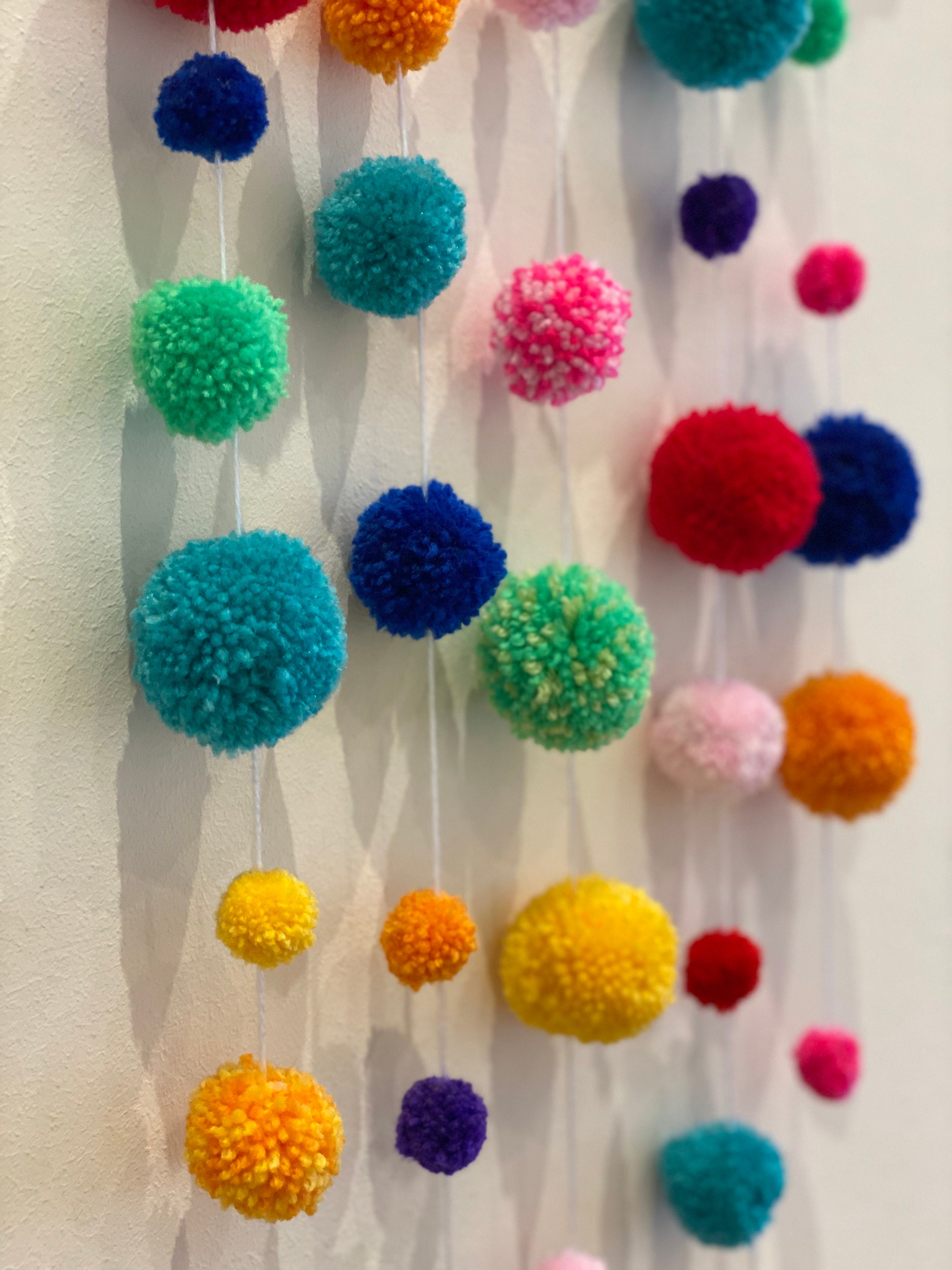Pom Pom Wall Hanging Etsy