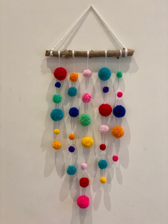 Pom Pom Wall Hanging Etsy