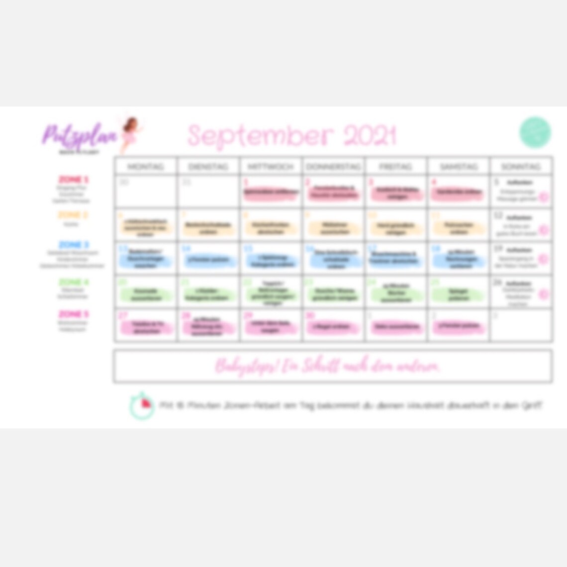Flylady September 2021 Putzplan nach Zonen zum Ausdrucken als - Etsy.de
