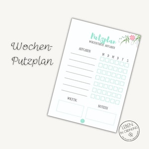 Vorlage Wochenputzplan als Sofort-Download (PDF)