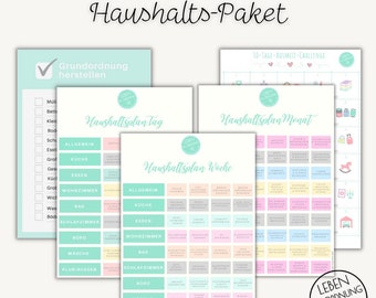 Haushalts-Paket Basic | 5 Checklisten als Sofort-Download (PDF) | Grundordnung | Putzpläne | Reinigungspläne
