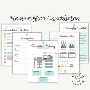 Home-Office Checklisten | Schreibtisch-Ordnung & Ablage - 5 Merkblätter als Sofort-Download (PDF)
