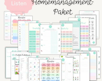 Home-Management Paket 20 Checklisten & Haushaltspläne als Sofort-Download (PDF)