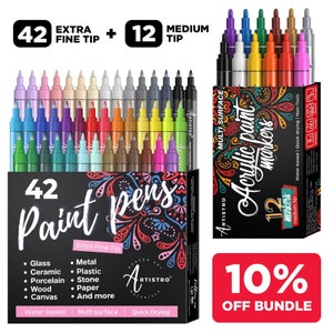 42 Artistro Acrylic Paint Pens Extra Fine Tip 0 7mm Etsy Painting tutorials step by step for beginners and advanced artists. 42 artistro acrylic paint pens extra